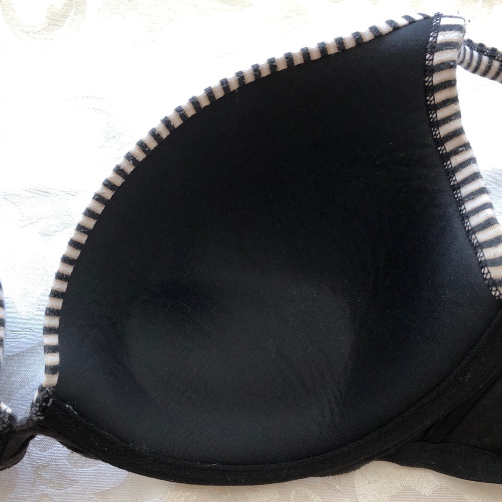 Cacique Padded Underwire Push-up Bra Cotton Spandex Black & White Size 44C - Picture 4 of 9